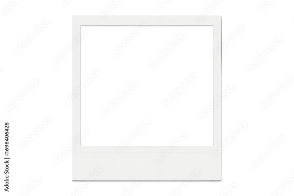 Poster white instant photo frame with transparent background for easy editing