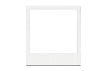 White instant photo frame with transparent background for easy editing