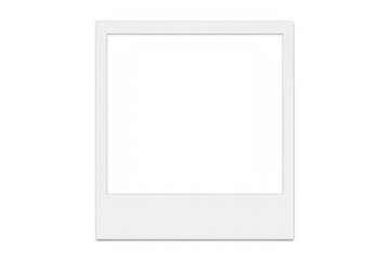 White instant photo frame with transparent background for easy editing