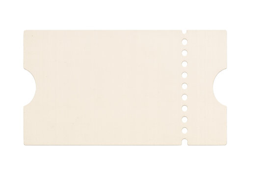 Blank perforated ticket on transparent background ready for customization