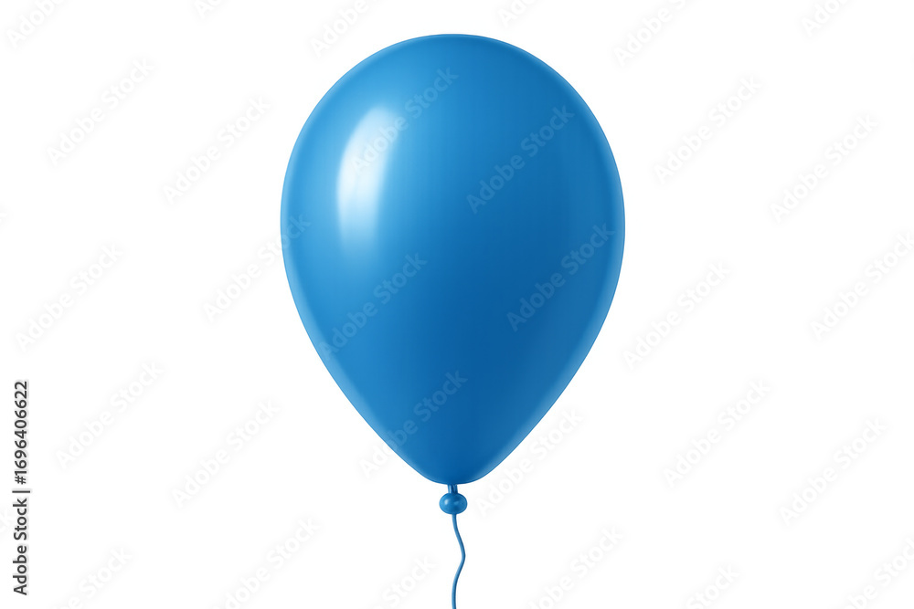 Poster blue balloon floating with transparent background for easy editing
