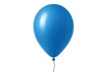 Blue balloon floating with transparent background for easy editing