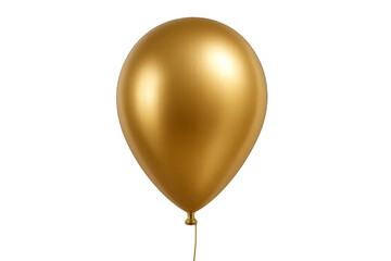 Realistic gold balloon floating with transparent background