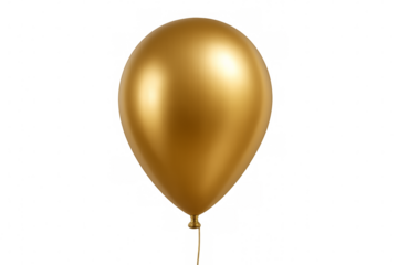 Realistic gold balloon floating with transparent background