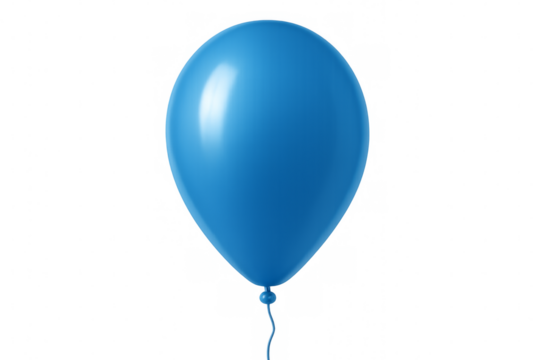 Blue balloon floating with transparent background for easy editing