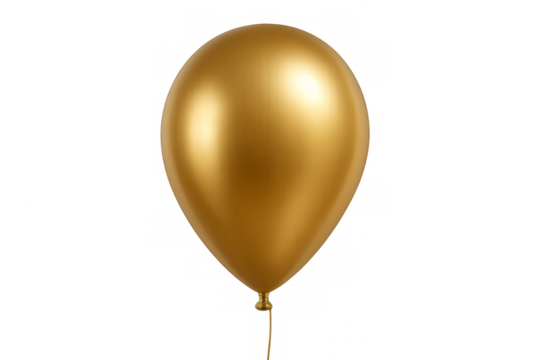 Realistic gold balloon floating with transparent background - Powered by Adobe