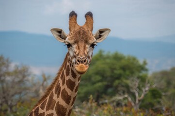 Obraz premium Lone Giraffe in the Wild