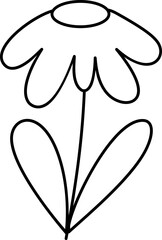hand drawn flower, hand drawn plant with flower