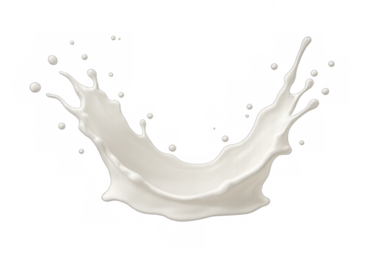 Realistic milk splashing and making a crown shape on transparent background