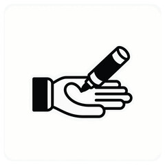 Hand drawing on palm with marker icon