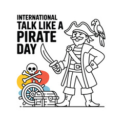 Obraz premium International Talk Like a Pirate Day – Pirate Humor, Nautical Fun & Skull & Crossbones Celebration.
