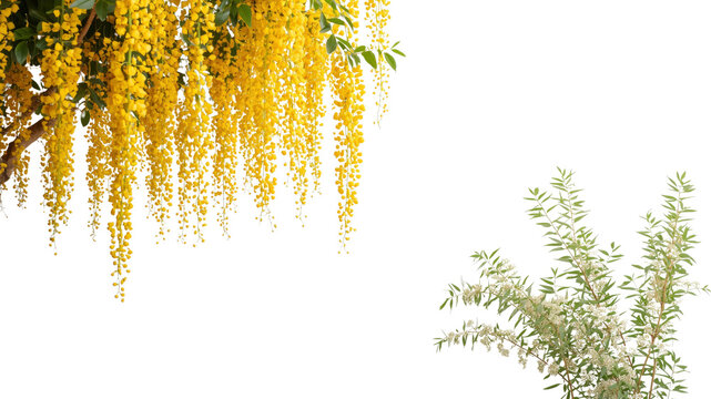 Golden Shower and Silver Cascade A Stunning Floral Contrast