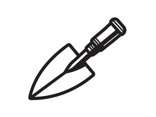 Elegant Garden Trowel Symbol with Minimal Vector Styling