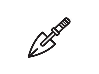 Sleek Garden Trowel Icon Featuring Refined Linear Artwork
