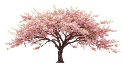 Obraz premium Full Bloom Isolated Pink Cherry Blossom Tree