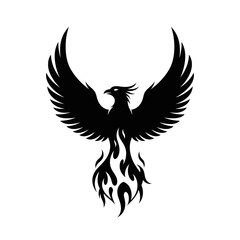 Obraz premium Striking phoenix rising from flames, a symbol of rebirth and transformation, perfect for branding, mythology projects, and powerful visual storytelling with modern appeal