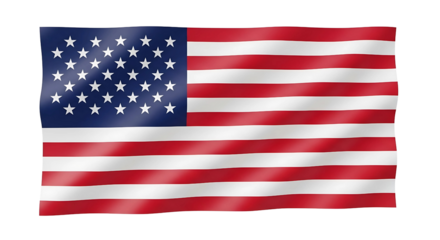 American Flag Waving United States Stars and Stripes Patriotic Symbol USA National Banner PNG