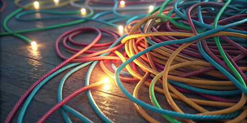 multicolored computer cables