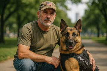 Veteran with Service Dog