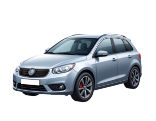 Realistic Hatchback Car Icon with Key, Car Rental Concept, isolated on transparent background PNG