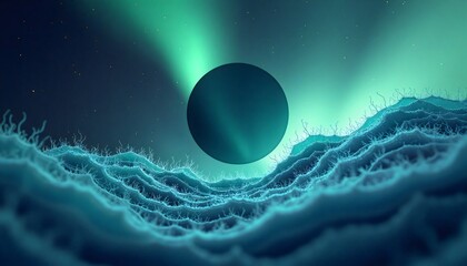 abstract digital art piece appears to representation of planet or celestial body