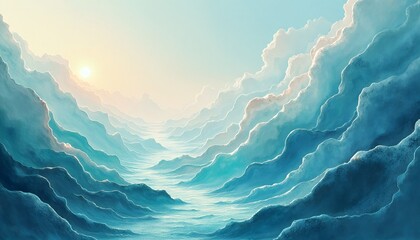 digital illustration of wavelike landscape