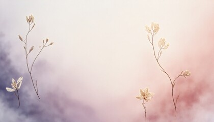 digital art piece appears to photograph of three branches with small white flowers on