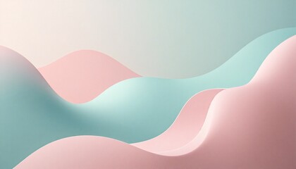 abstract background with three wavy lines in different shades of pink and light blue
