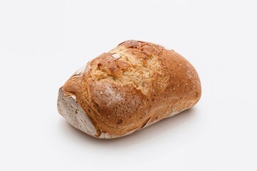 Traditional Loaf of Bread Against a White Backdrop