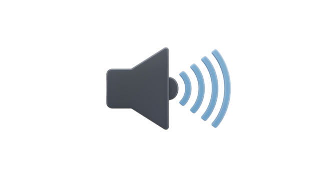 Speaker icon with sound waves isolated PNG with Transparent Background