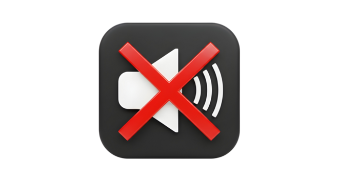 Mute speaker icon for silence isolated PNG with Transparent Background
