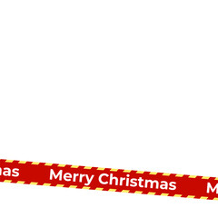 Merry Christmas Tape Banner With Holiday Red Ribbon Design. Great For Gift Wrapping, Package Decoration, Website Banners, Posters, Branding And Ads. Vector Illustration.