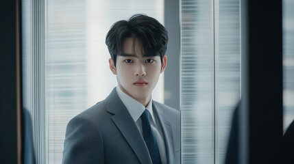 Portrait of Businessman, Showing Professional and Capable Image in Office Scene