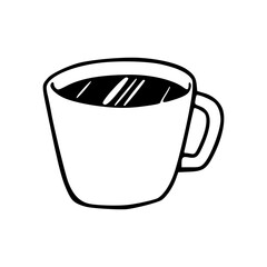 black coffee mug isolated on a white background