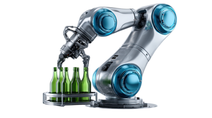 Industrial Automation: Robotic arm precisely and efficiently handling products. This photo perfectly captures the essence of automation, symbolizing the future of production and manufacturing. 