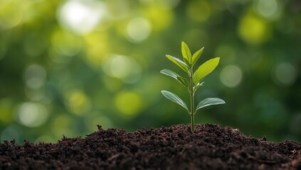 Concept of Environmental Sustainability and Ecological Protection with Teamwork and Tree Planting