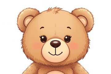 Adorable animated teddy bear visage detailed artwork