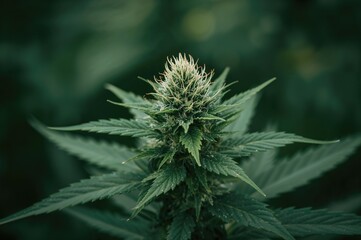 Male hemp blossoms reach maturity and disperse pollen to fertilize female plants. Hemp breeding for seed production. Cannabis cultivation. Marijuana plants.