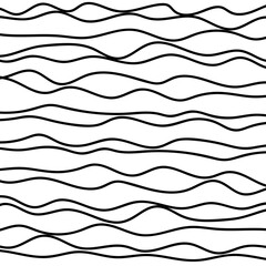 Thin line wavy abstract vector background. Curve wave. Line art striped graphic template. Vector