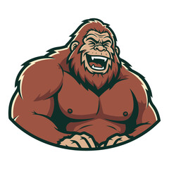 Funny Bigfoot Cartoon Laughing Sasquatch Art