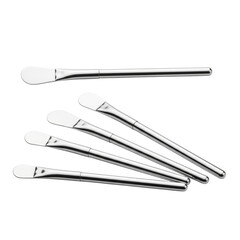 Five laboratory spatulas isolated on transparent background