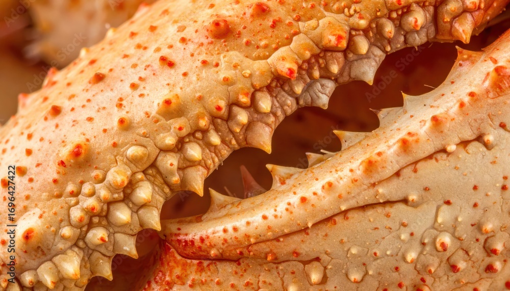 Poster close-up view of intricate crab shell texture and details