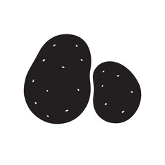 Potato silhouette vector on with white background