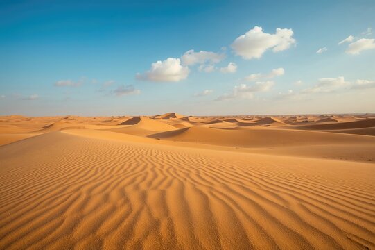 Fototapeta Wavy sand dunes in a desert landscape, natural scenery