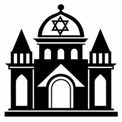 Synagogue a simple vector clean black silhouette design white background