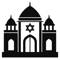 Synagogue a simple vector clean black silhouette design white background