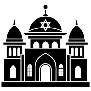 black synagogue building icon clip art preview