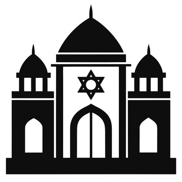 black synagogue building icon clip art preview