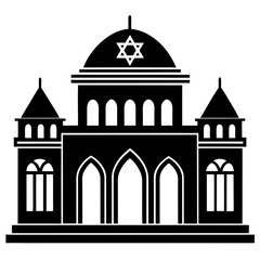 Synagogue a simple vector clean black silhouette design white background