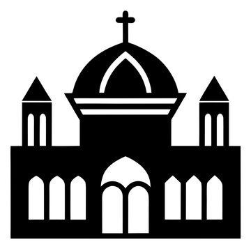 black church building icon clip art preview
